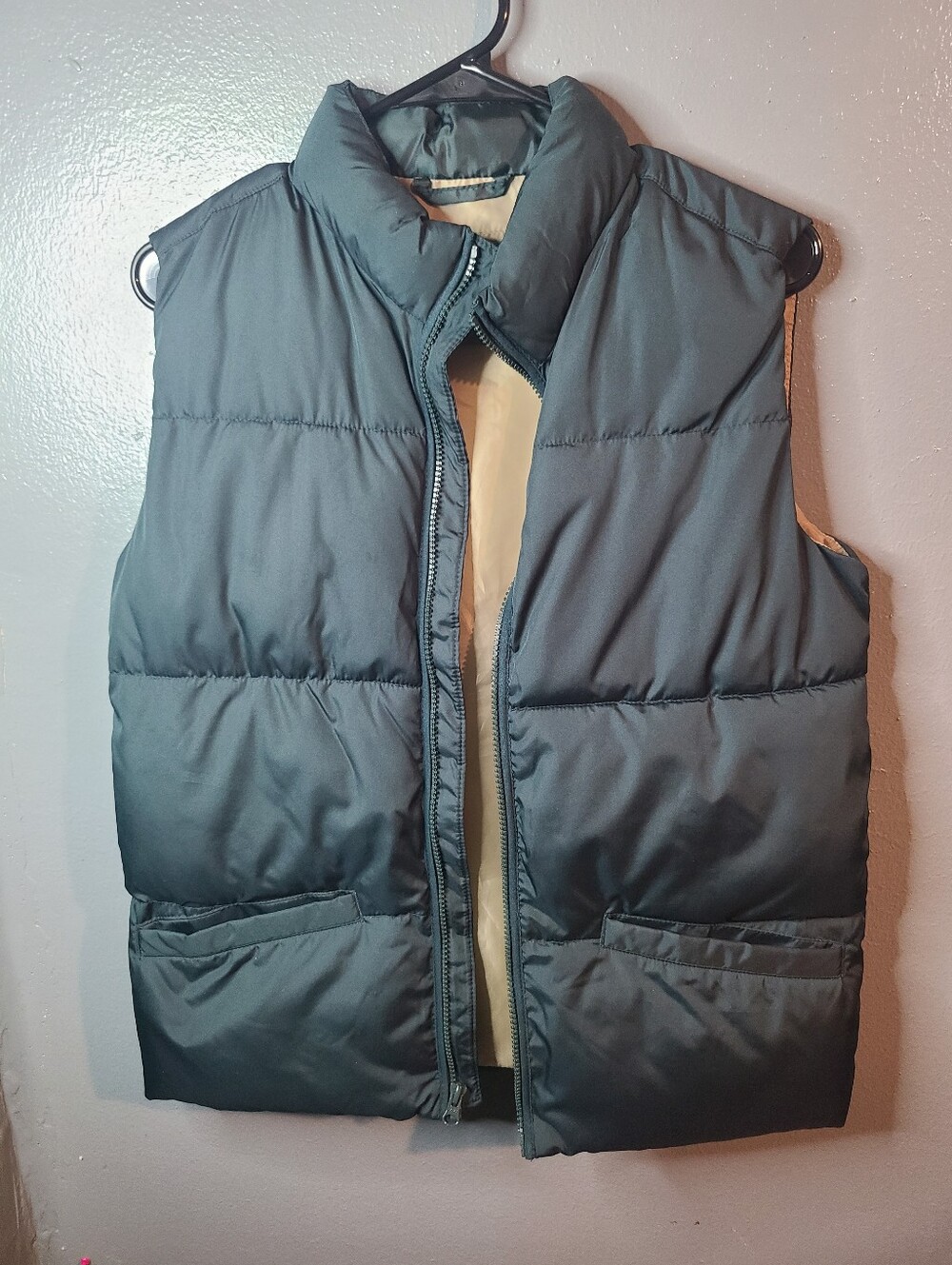 Kids Quilted Puffer Vest - Dark Green